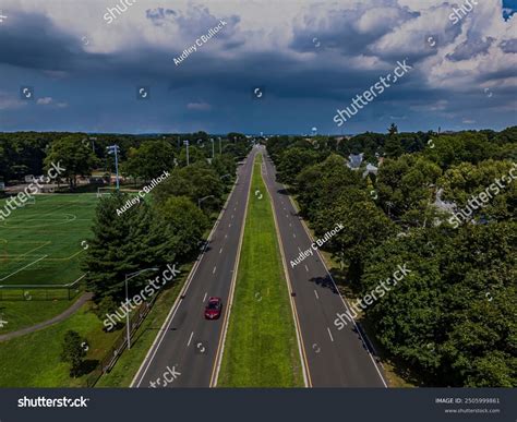 Aerial View Long Road Two Two Stock Photo 2505999861 | Shutterstock