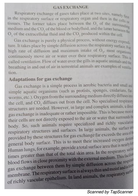 Gas exchanges in animals - Bsc zoology - Scanned by TapScanner Scanned ...