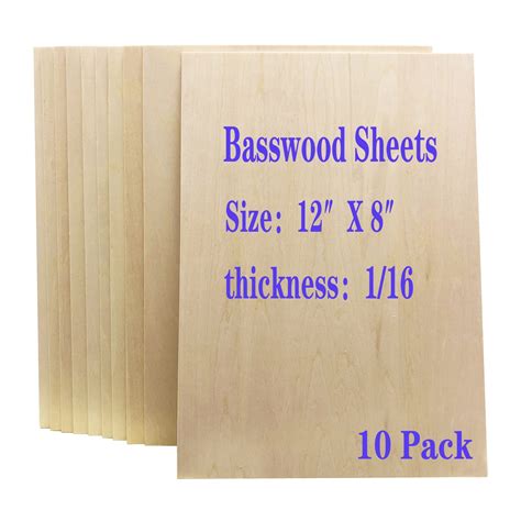 Buy Unfinished Wood Pieces,30Pcs Basswood Sheets 12 x 8 Inch 1/16,Thin ...