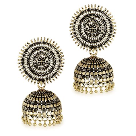 Buy MEENAZ Peacock Big Round Jhumkas Jhumka jhumki Earrings set Ear ...