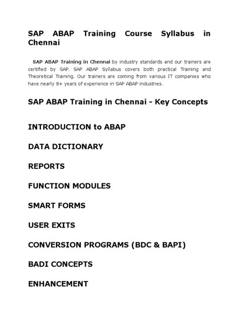 Image result for SAP Course Syllabus