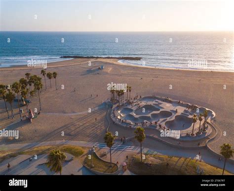 Aerial photos of the Venice Beach Skate Park taken with a drone during ...