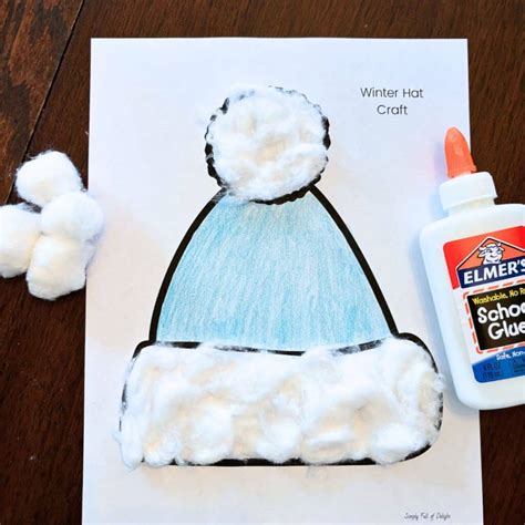 Preschool Easy Winter Hat Craft (Free Printable) - Simply Full of Delight