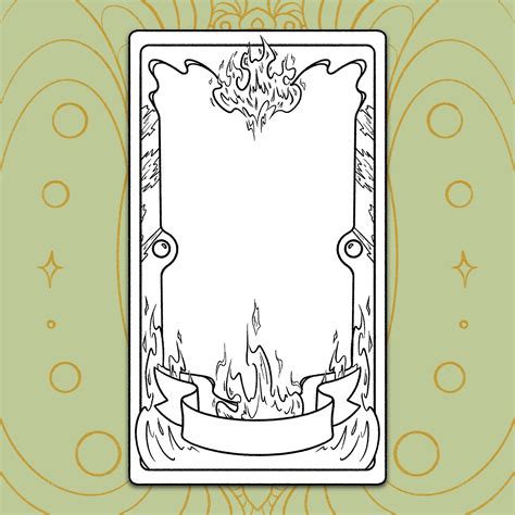 Flame Design | Printable Tarot Card Template | Blank Tarot Card ...