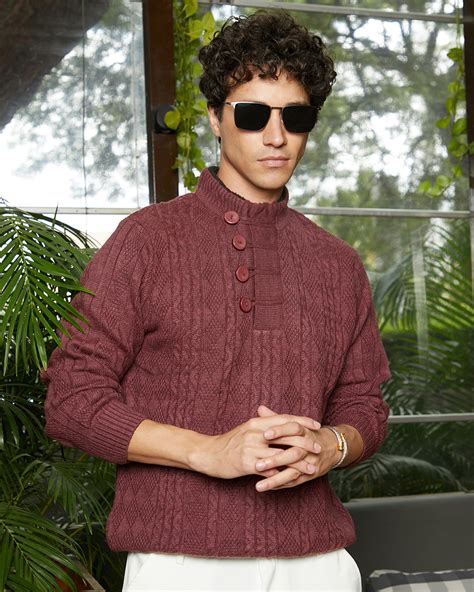Buy Men's Maroon Sweater Online at Bewakoof