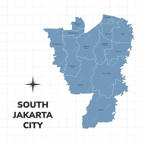 Premium Vector | South jakarta city map illustration map of cities in indonesia