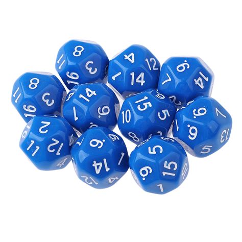 10pcs 16 Sided D16 14mm Acrylic Opaque Dice for Ro... – Grandado