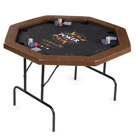 SereneLife 84” Poker Table- 8 Player Octagonal Foldable Cardboard ...