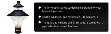 BENE Garden Light Outdoor Lamp Aster 21 cm Black Coating Pack of 1 Pc ...