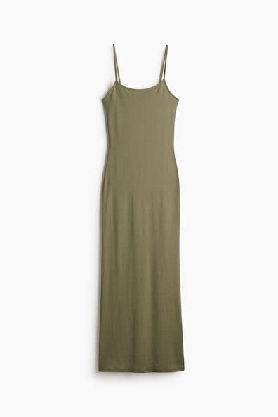 Strappy bodycon dress - Khaki green - Ladies | H&M IN