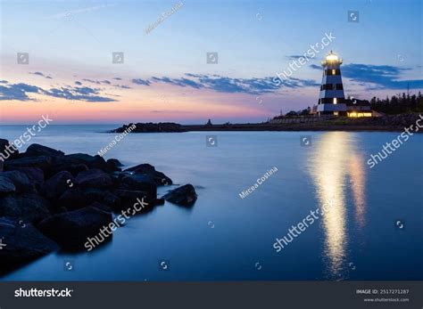 West Point Lighthouse Museum Blue Hour Stock Photo 2517271287 ...