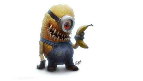 Download wallpaper look, cartoon, monster, teeth, zombies, banana ...