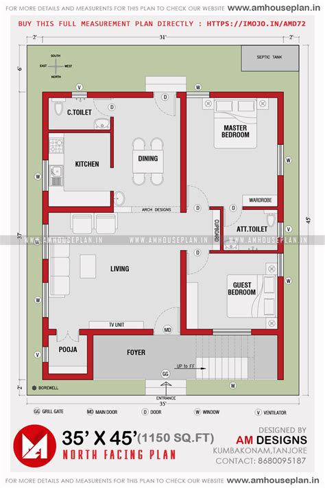 35 x 45 Middle class House Plan with PDF