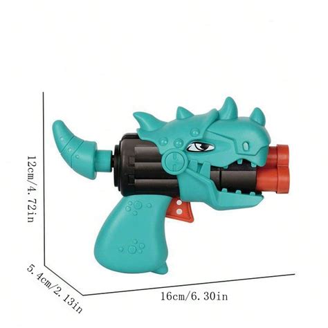 Random Color Soft Bullet Gun Dinosaur Themed Toy Revolver Suction Cup ...