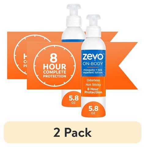 (2 pack) Zevo On Body Mosquito + Tick Repellent Lotion - Bug Spray ...