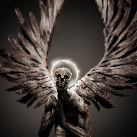 scary angel drawing