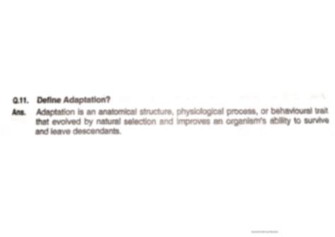 SOLUTION: Define adaptation - Studypool