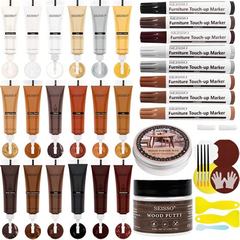 Amazon.com: Wood Furniture Repair Kit, 40 Sets-18 Colors Wood Filler ...