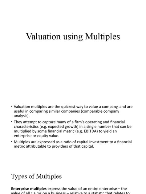 Valuation Using Multiples 的图像结果