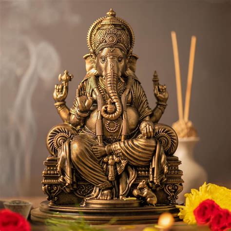 Buy SILAII Lord Ganesha Idol for Home Decor – 6 Inch Small Ganesha Idol ...