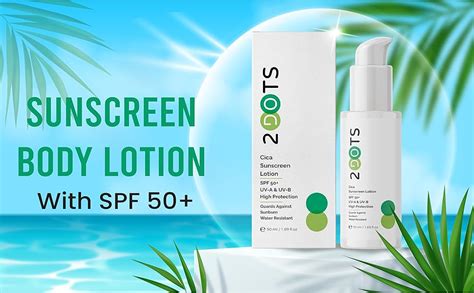 2DOTS Cica Sunscreen Lotion SPF 50+ I Smooth & Soft Skin I Protects ...