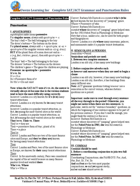 Image result for ACT Grammar Rules