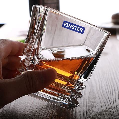 FINSTER Italian Premium Square Ring Design Whiskey Glasses Set of 12 ...