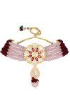Buy Gold Plated Hand-paint Meena Multi-layered Beaded Choker Set by ...