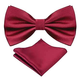 Buy Young Arrow Premium Pre-Tied Satin Bow Tie and Pocket Square for ...