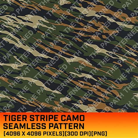 Vintage Tiger Stripe Camouflage Pattern, Digital Pattern, Camo Pattern ...