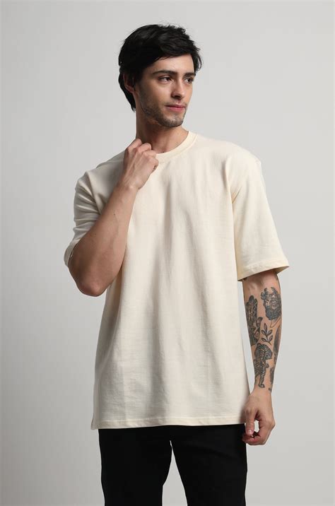 Heavyweight Oversized Solid T-Shirts Cream stone – Mark Morphy