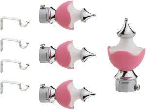 SUNGROW Silver, Pink Rod Rail Bracket, Curtain Knobs Metal Price in ...