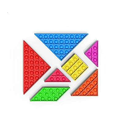 Buy Soft Rubber Building Block Silicone Tangram Puzzle Set Fidget ...