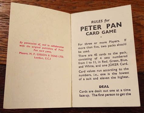 1939 Peter Pan Card Game by Pepys, England - tomsk3000