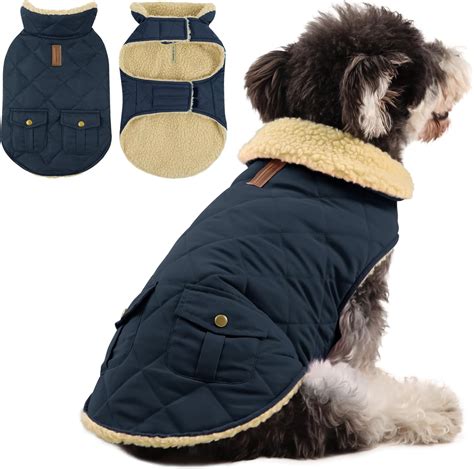 Queenmore Waterproof Dog Coat Small, Fleece Dog Jacket, Quilting Winter ...