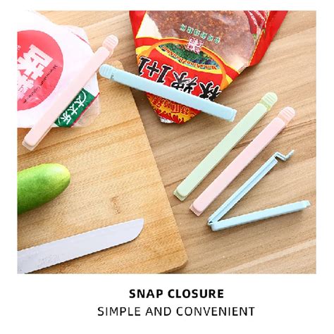 5 In1 Pack Bag Clips Food Snack Sealing Clip12/15.5cm Portable Kitchen ...
