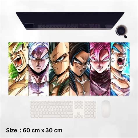 Colorful Super Saiyans Dragonball Z - Desk Mat - 60 x 30 x 0.3 cm ...