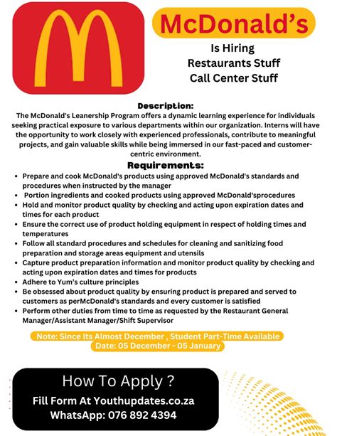 Job Careers At McDonald’s: Is Hiring 2025 - YOUTH UPDATES