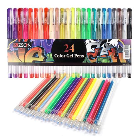 Lina Trading 1 Pack Glitter Gel Pens Fine Point Markers Art Set 24 ...
