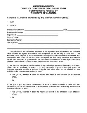 Fillable Online Conflict of Interest Form - Office of Communications ...