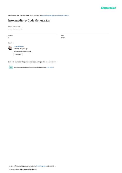 Intermediate-Code Generation - See discussions, stats, and author ...
