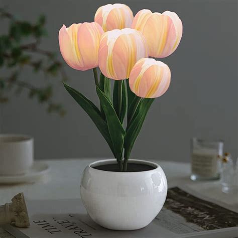 Amazon.com: Sveudvdis Tulip Lamp Lights, Artificial Flower Light Table ...