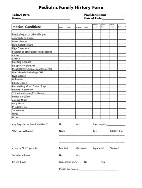 Fillable Online FAMILY HEALTH HISTORY Fax Email Print - pdfFiller