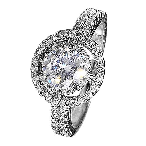 Peora American Diamond Studded Silver Plated Finger Ring Fashion Wear ...