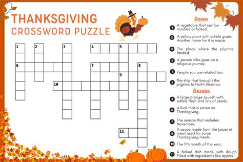 Thanksgiving Crossword Puzzles Printable For Adults | All FREE Printables