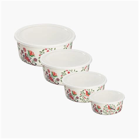 Buy INDIA CIRCUS Psittacines Enquiry Set of 4 Bamboo Fibre Storage ...