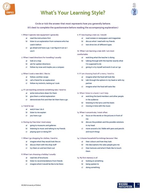 Learning Style Quiz Individual Activity | PDF | Learning Styles | Cognition