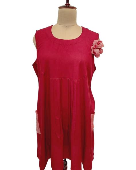 Merlot Rose with Linen Pocket Midi Dress – Ranga Chakra