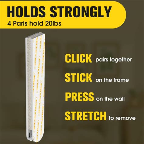 Buy Picture Hanging Strips Heavy Duty, Large 20 Pairs, Hook and Loop ...