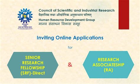 CSIR Inviting Applications for Direct SRF and RA
